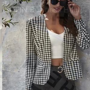 Beautiful black and white plaid blazer New!